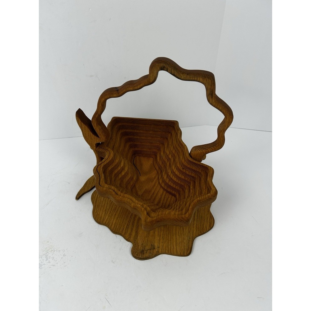 Collapsible Wooden Basket Fruit Bowl Cutting Board